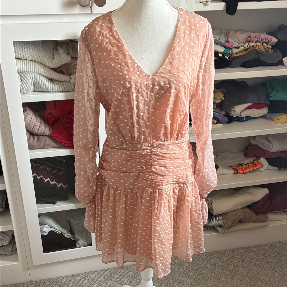 Endless Rose Long Sleeve Peach Dress